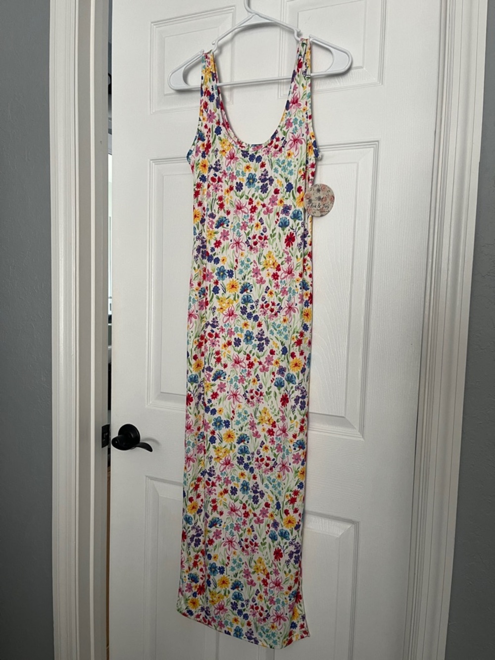 Jolie and Joy floral midi ribbed knit tank midi dress NWOT